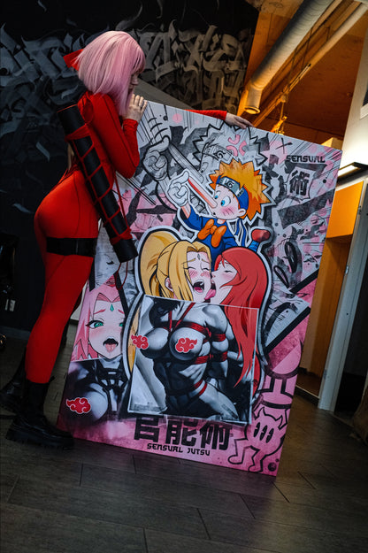 Print on a wooden frame “Sensual Jutsu” | PREORDER