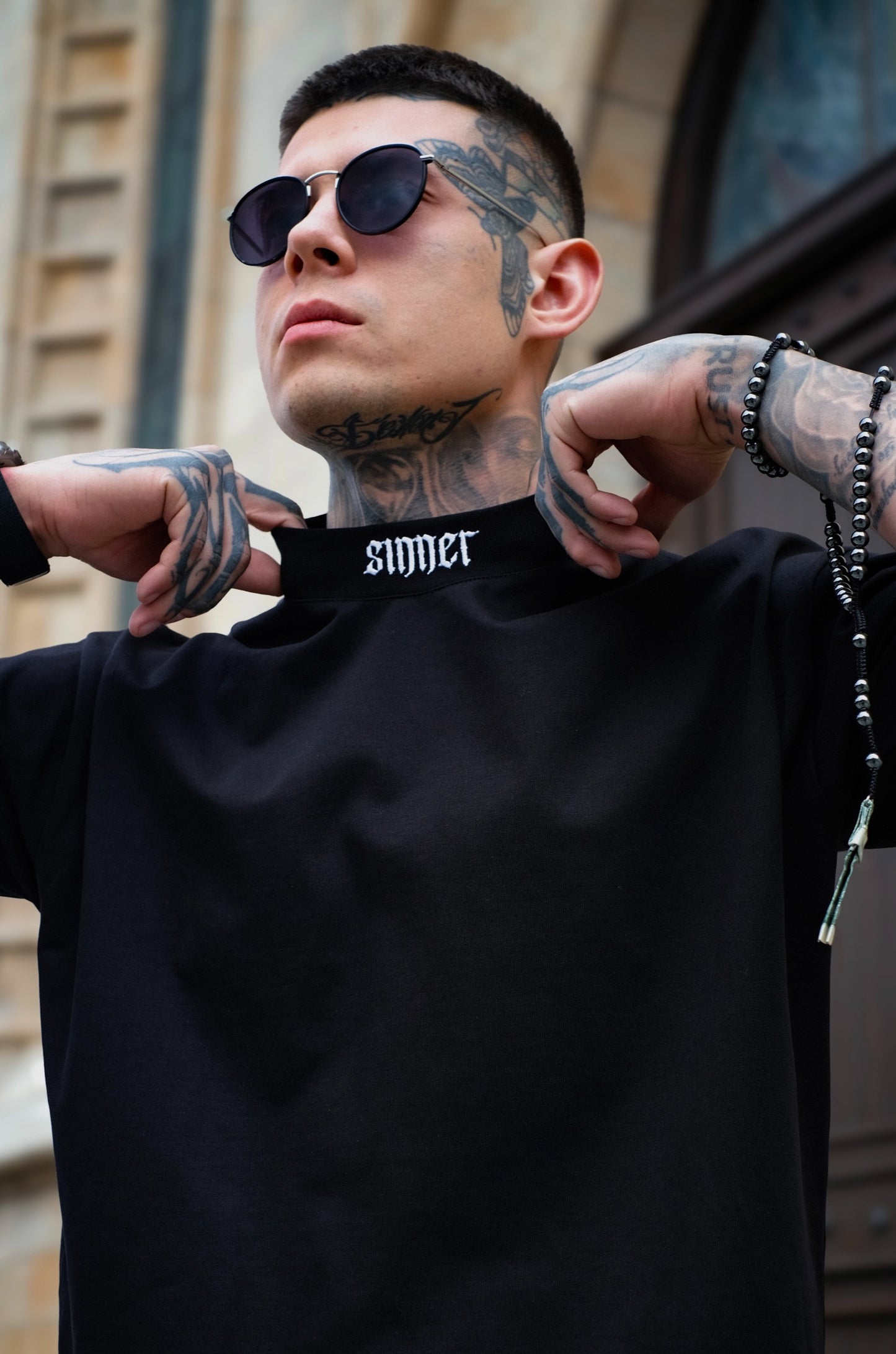 "SINNER" Black T-shirt 300gsm | AVARITIA LTD Collection