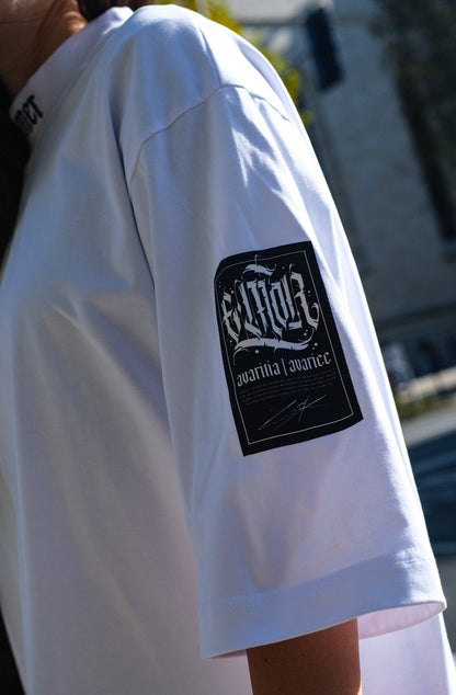 "SINNER" White T-shirt 300gsm | AVARITIA LTD Collection