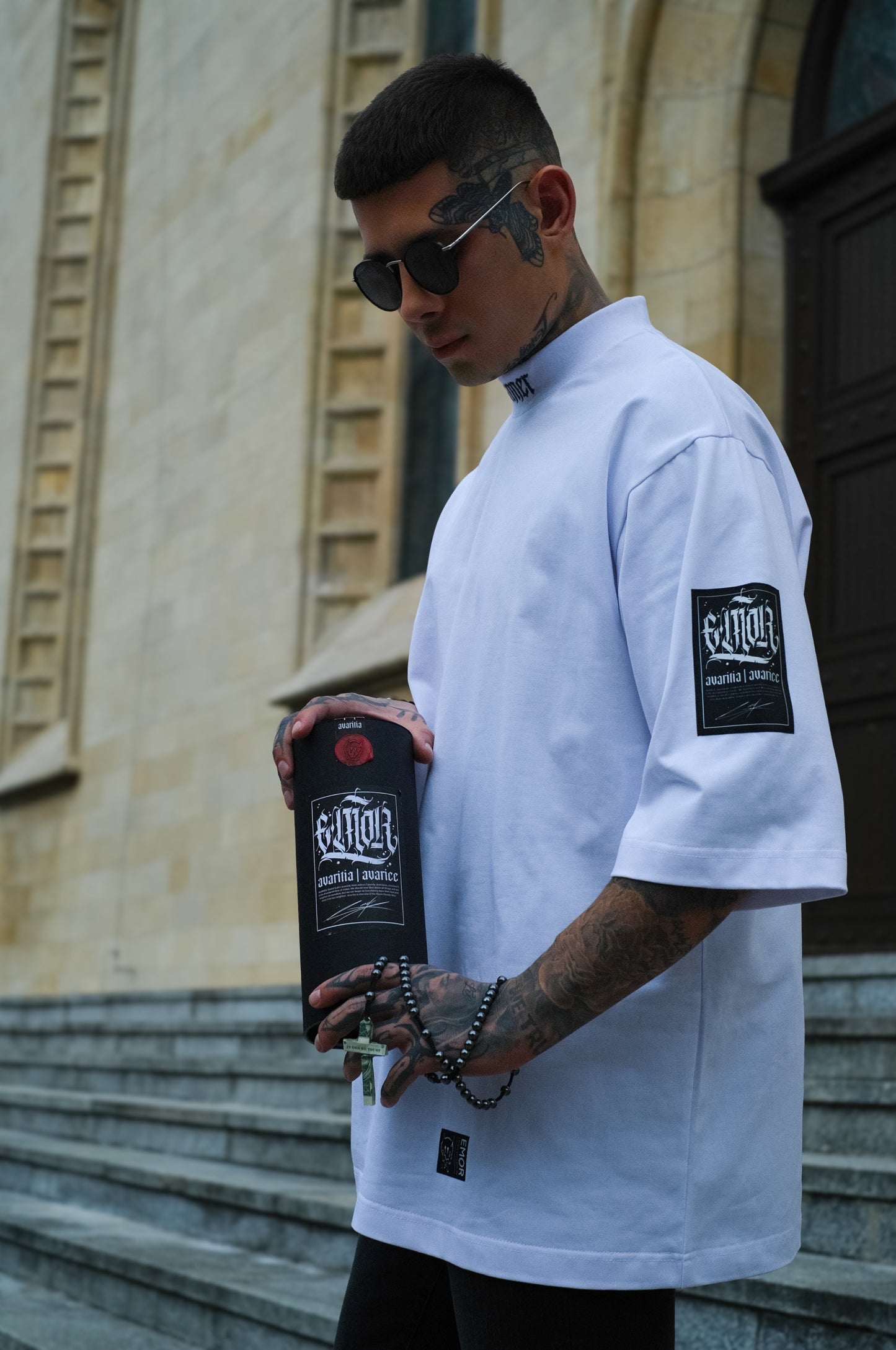 "SINNER" White T-shirt 300gsm | AVARITIA LTD Collection