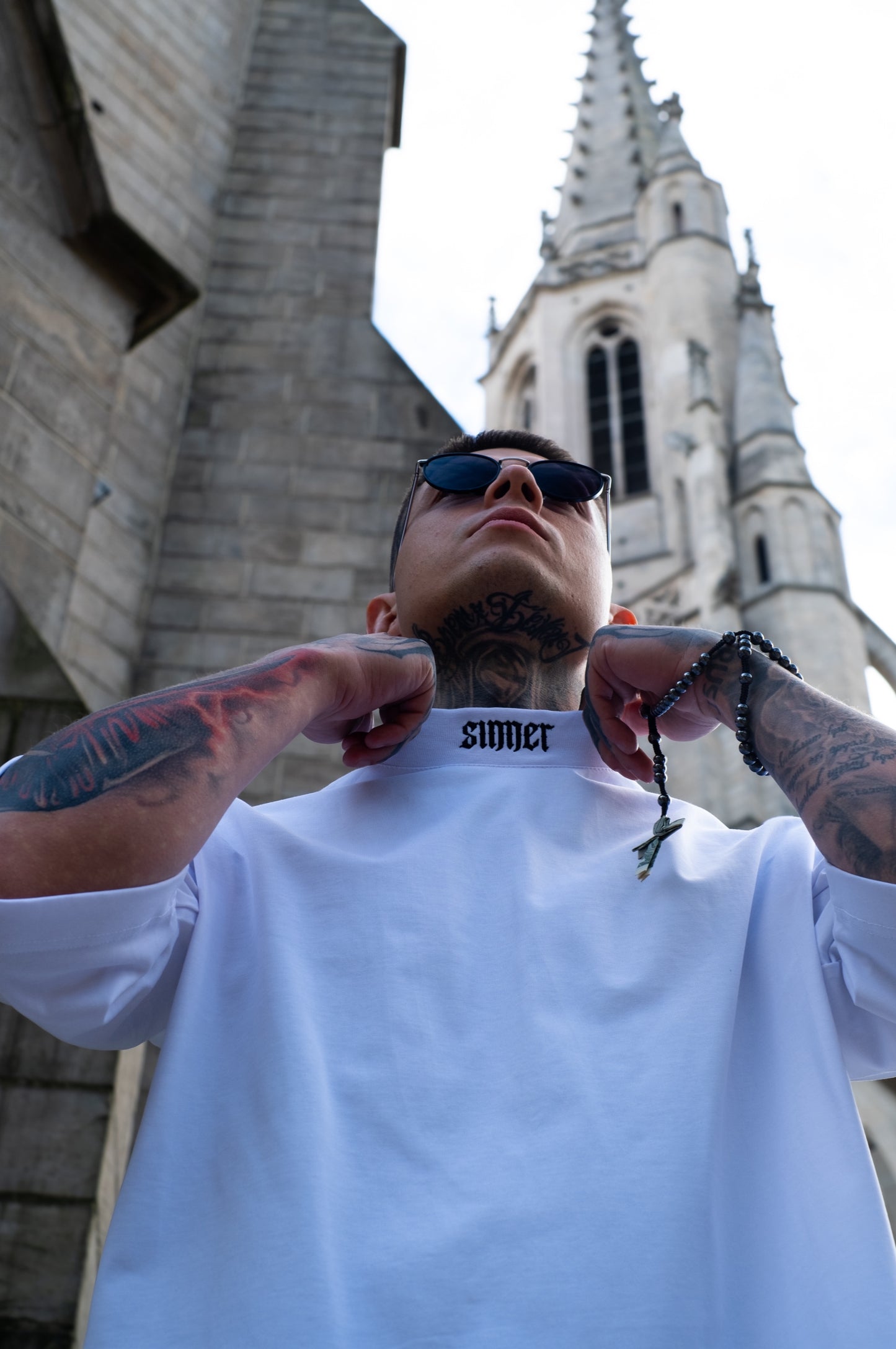 "SINNER" White T-shirt 300gsm | AVARITIA LTD Collection