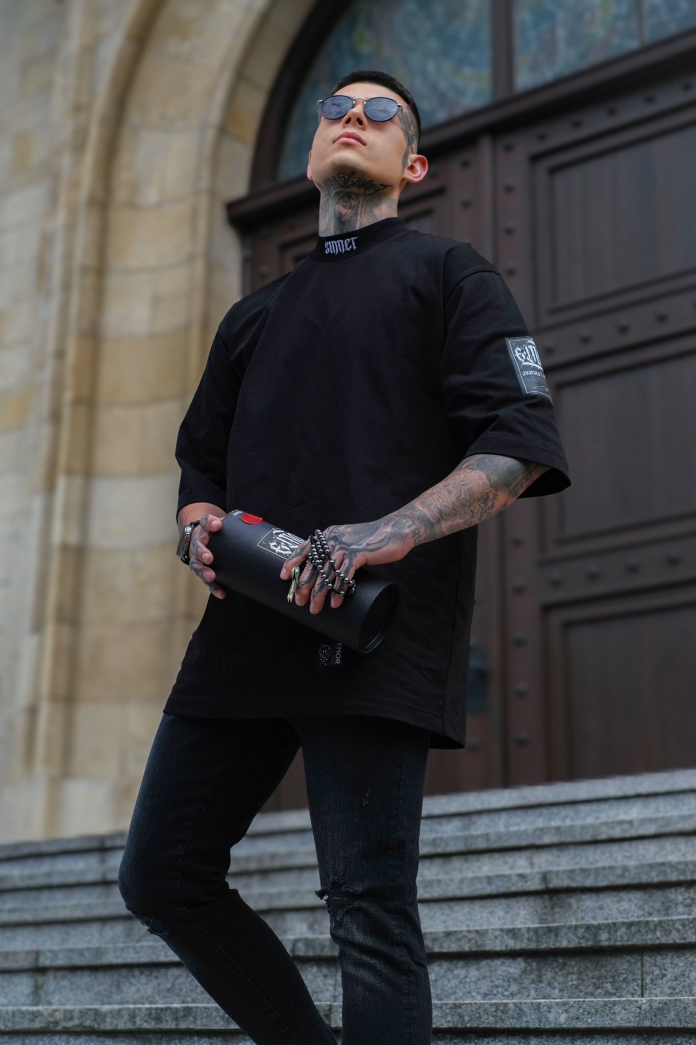 "SINNER" Black T-shirt 300gsm | AVARITIA LTD Collection