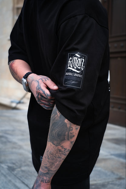 "SINNER" Black T-shirt 300gsm | AVARITIA LTD Collection
