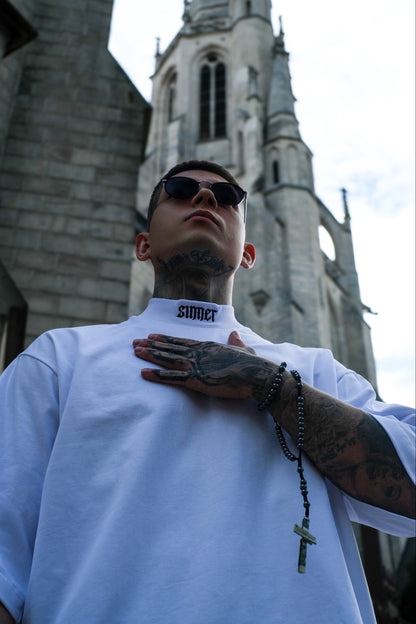 "SINNER" White T-shirt 300gsm | AVARITIA LTD Collection
