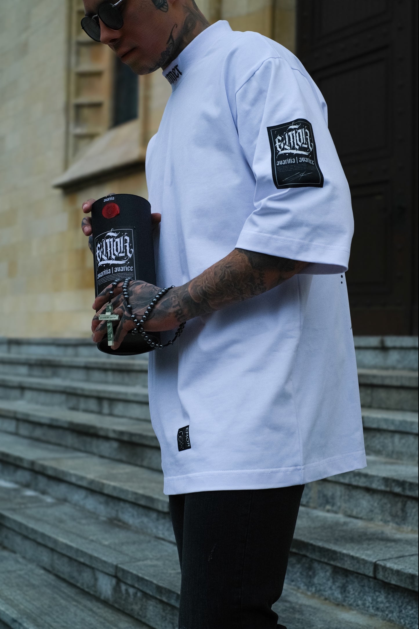 "SINNER" White T-shirt 300gsm | AVARITIA LTD Collection