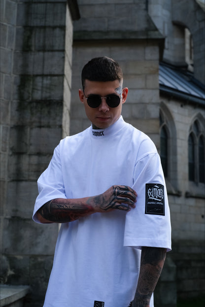 "SINNER" White T-shirt 300gsm | AVARITIA LTD Collection