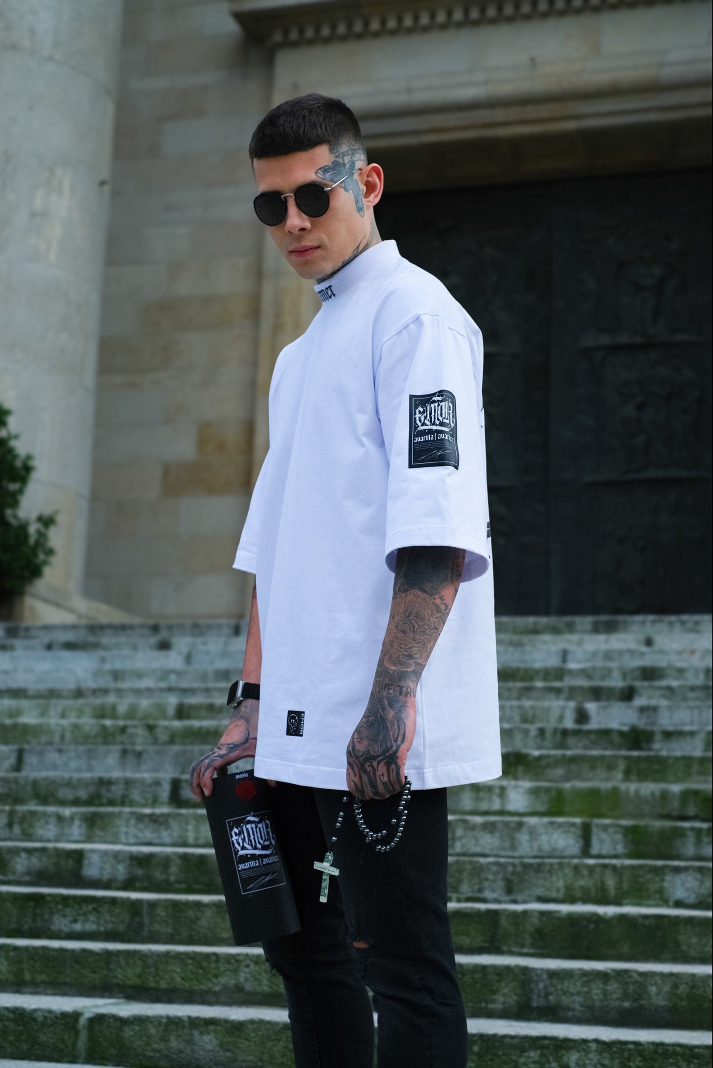 "SINNER" White T-shirt 300gsm | AVARITIA LTD Collection