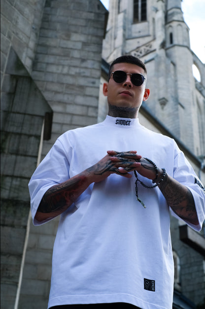 "SINNER" White T-shirt 300gsm | AVARITIA LTD Collection