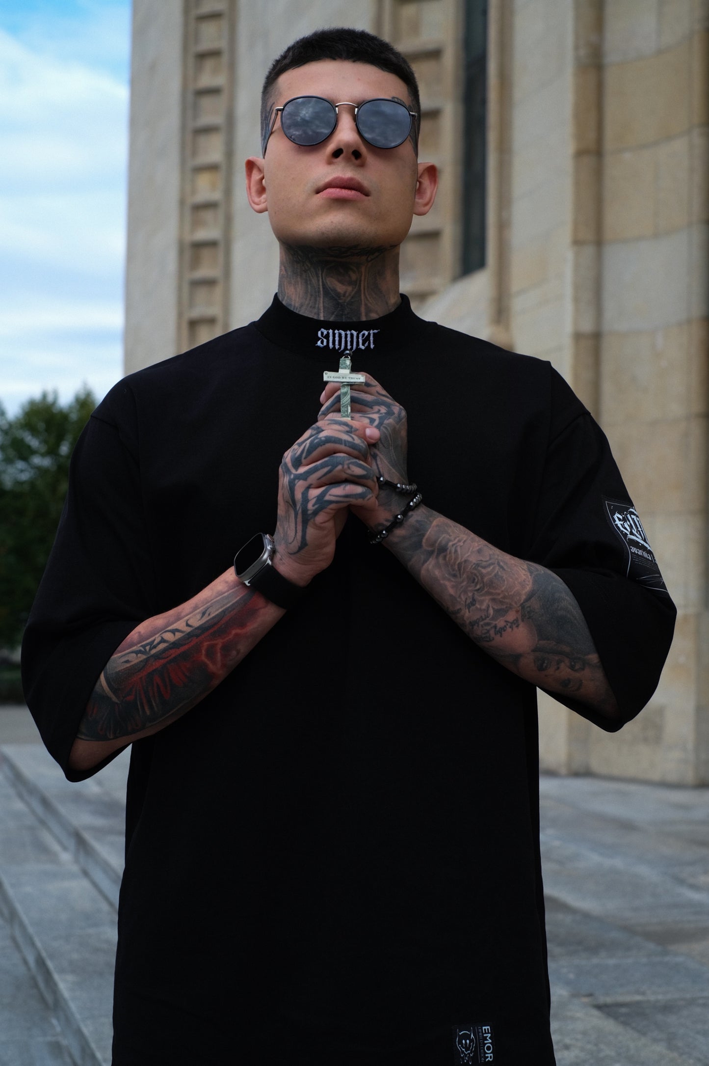 "SINNER" Black T-shirt 300gsm | AVARITIA LTD Collection