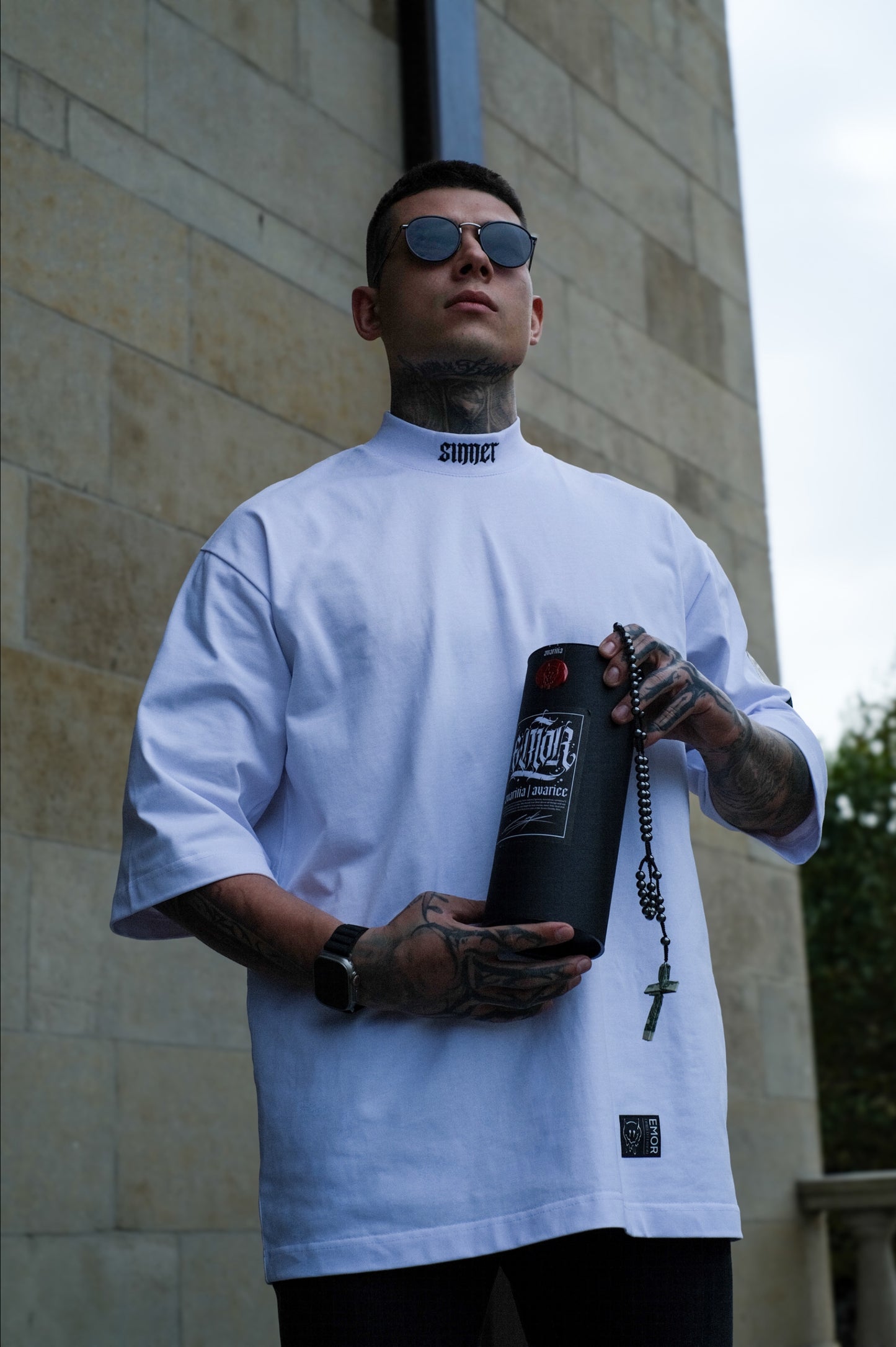 "SINNER" White T-shirt 300gsm | AVARITIA LTD Collection